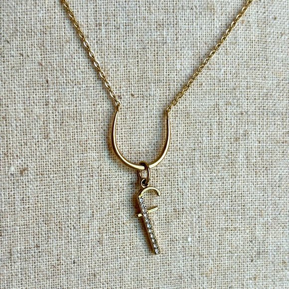 Pave Letter "F" Charm - Picture 2 of 2